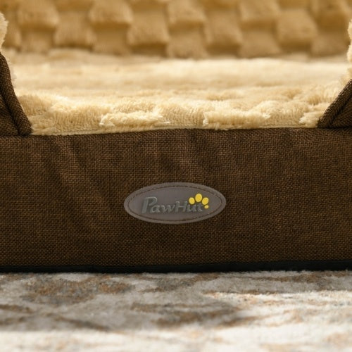PawHut Calming Dog Bed Pet Mattress W Removable Cover, Anti-Slip Bottom, For Medium Dogs, 90L X 69W X 21Hcm - Brown