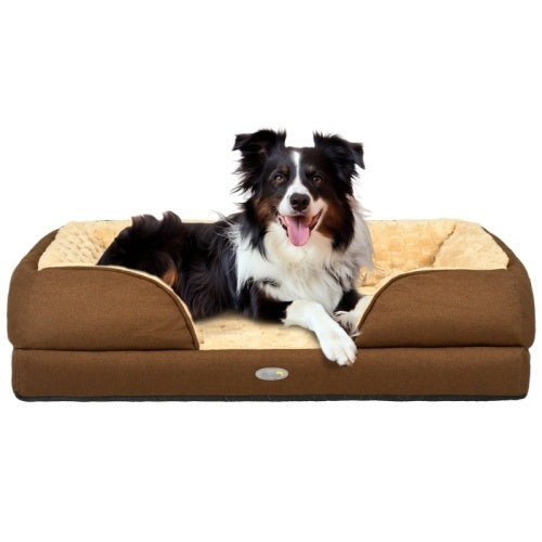PawHut Calming Dog Bed Pet Mattress W Removable Cover, Anti-Slip Bottom, For Medium Dogs, 90L X 69W X 21Hcm - Brown